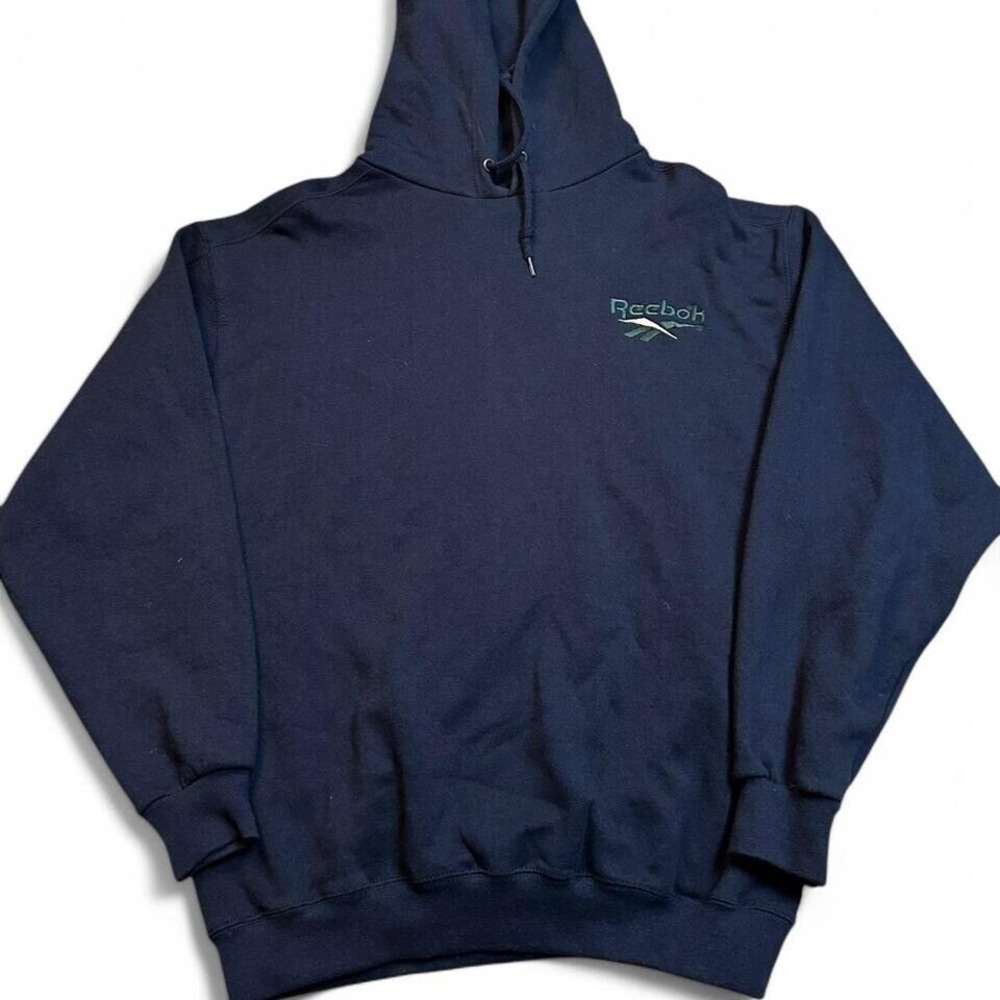 Vintage 90s Reebok navy blue‎ hoodie size small
